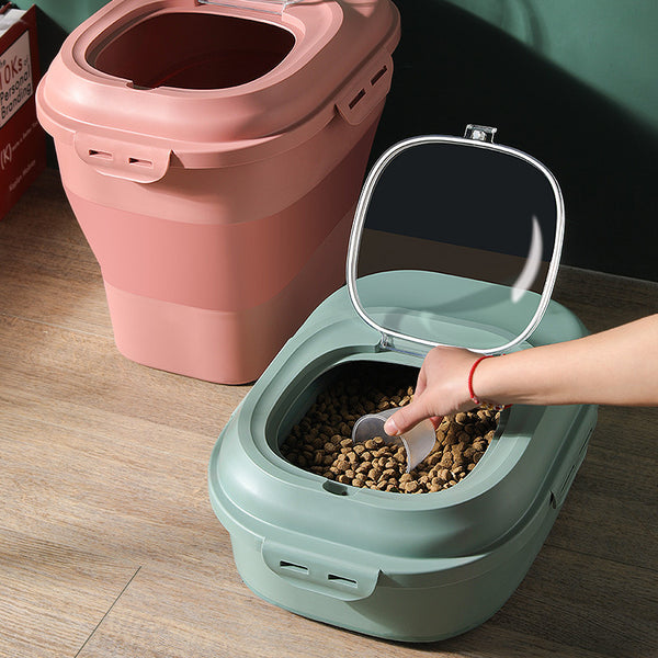 Food Storage Bucket Large Capacity Cat Food Pet Dog Food Sealed Bucket Moistureproof Cat Dog Supplies