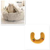 2 In 1 Dog And Cat Bed Pet Winter Bed Round Plush Warm Bed House Soft Long Plush Pets Bed Pet Products