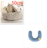 2 In 1 Dog And Cat Bed Pet Winter Bed Round Plush Warm Bed House Soft Long Plush Pets Bed Pet Products