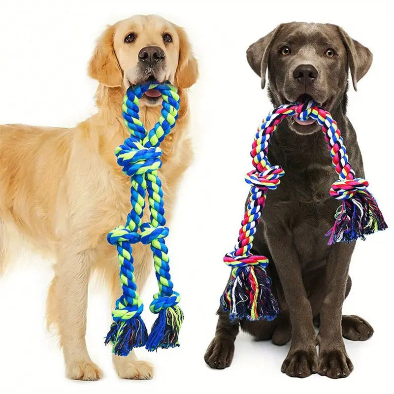 Heavy-Duty Rope Knot Dog Toys For Large Breeds Dental Health Chew And Interactive Tug Of War Play Pet Supplies