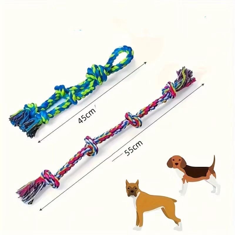 Heavy-Duty Rope Knot Dog Toys For Large Breeds Dental Health Chew And Interactive Tug Of War Play Pet Supplies